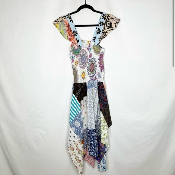 NWOT ASHLEY TAYLOR cotton Bohemian Patchwork Dress One Size quilted - Picture 7 of 7